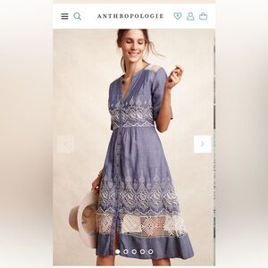 Anthropologie Moulinette Soeurs crochet dress, size 4